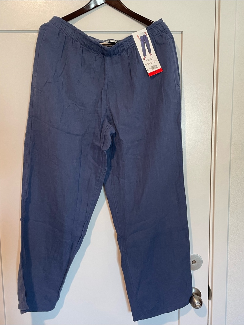 Coldwater Creek Deep Blue Elastic-Waist Gauze Pull on Pant 30” inseam - Picture 3 of 5